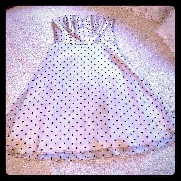 Betsy & Adam White Polka Dot Dress - Picture 1 of 15